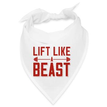 Bodybuilder Lift Like A Beast Outfit Langhantel - Bandana - Weiß - Vorne