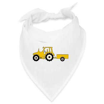 Traktor mit Anhänger gelb - Bandana - Weiß - Vorne