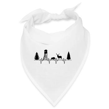 Farbe änderbar | Jäger Hochsitz Herzschlag Puls - Bandana - Weiß - Vorne