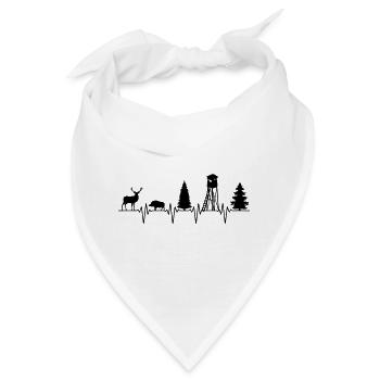 Farbe änderbar | Jaeger Hochsitz Herzschlag Puls - Bandana - Weiß - Vorne