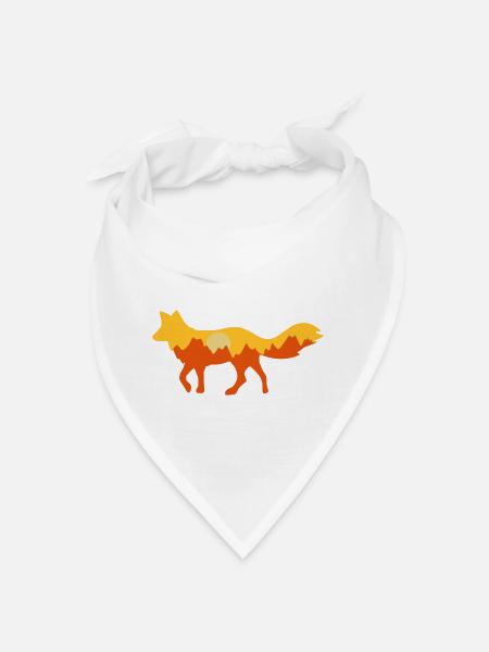 Faune / Renard du Désert / Renard / Montagne - Bandana - blanc - Devant