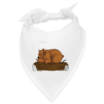 Braunbär Baum Bär Motiv für Braunbären Team und - Bandana - Weiß - Vorne