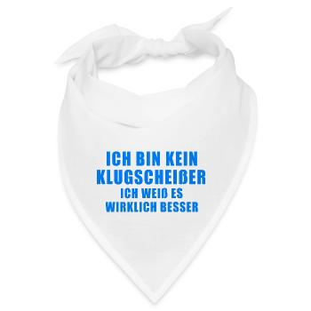 KEIN KLUGSCHEIßER Geschenk Besserwisser Brain Büro - Bandana - Weiß - Vorne