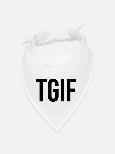 Cadeau de lettrage TGIF - Bandana - blanc - Devant