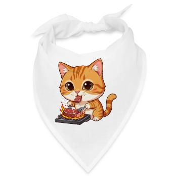 Katzengrillmeister: Flammenpfote - Bandana - Weiß - Vorne