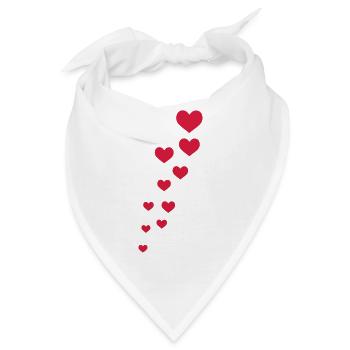 herzen - Bandana - Weiß - Vorne