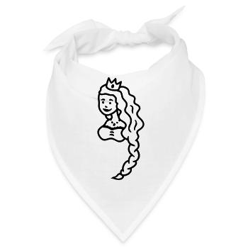 Prinzessin Haare - line - Bandana - Weiß - Vorne