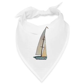 Segelboot - Bandana - Weiß - Vorne