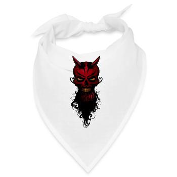 Kopf des Teufels Hipster Luzifer Schädel Kran ba - Bandana - Weiß - Vorne