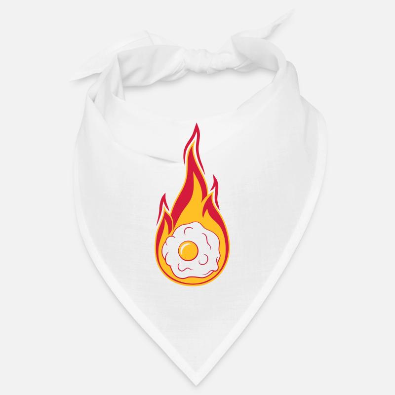hot fire flames burn torch fried egg cook Bandana