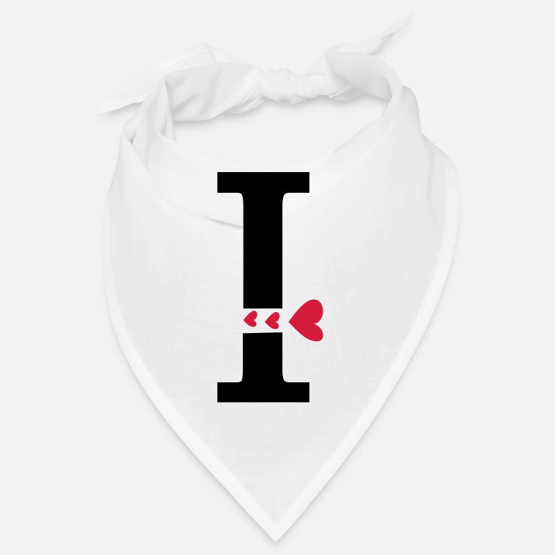Großbuchstabe I mit Herzen Bandana
