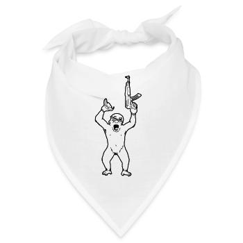 Schimpansen-Maschinengewehr - Bandana - Weiß - Vorne