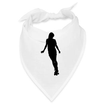 Roller Derby skater girl, quad skates roller skate - Bandana - Weiß - Vorne