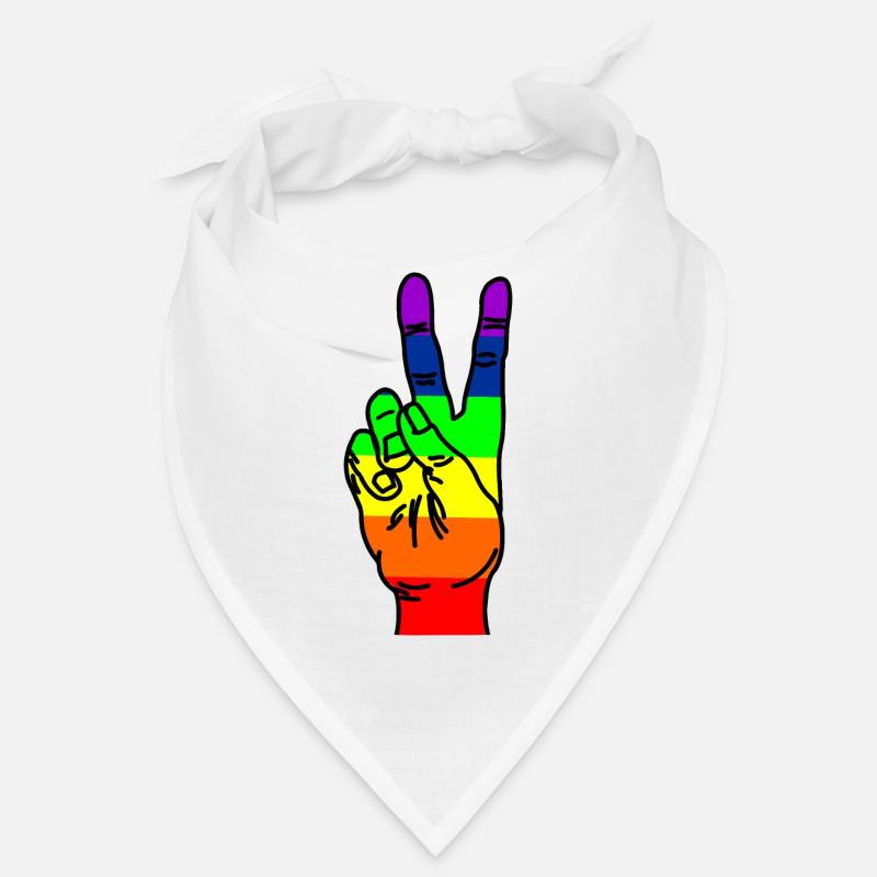 Rainbow hand peace Bandana