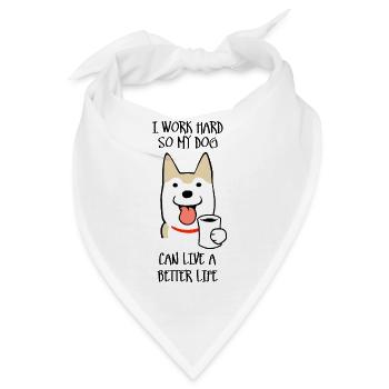 Ich arbeite hart - Bandana - Weiß - Vorne