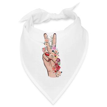 Blumige Hoffnung - Bandana - Weiß - Vorne