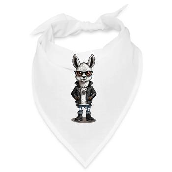 Cooles Lama - Bandana - Weiß - Vorne