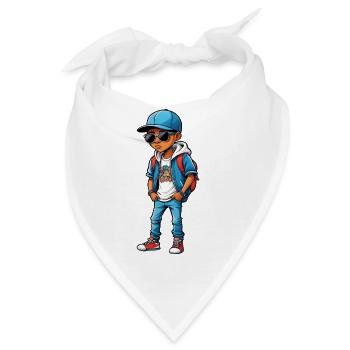 Cooler Cartoon-Teenager - Bandana - Weiß - Vorne
