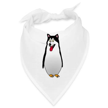 Pinguin Hund - Bandana - Weiß - Vorne