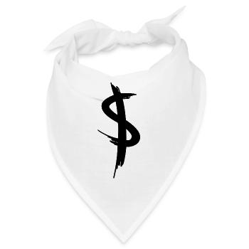 Grafitti Dollar Zeichen - Bandana - Weiß - Vorne