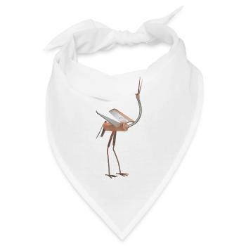 Abstract Metallischer Vogel - Bandana - Weiß - Vorne