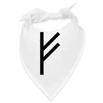 Fehu Wikinger Rune schwarz - Bandana - Weiß - Vorne