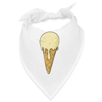 Eis | Vanille Eiscreme | Icecream - Bandana - Weiß - Vorne