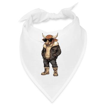 Stier Cool Winter - Bandana - Weiß - Vorne