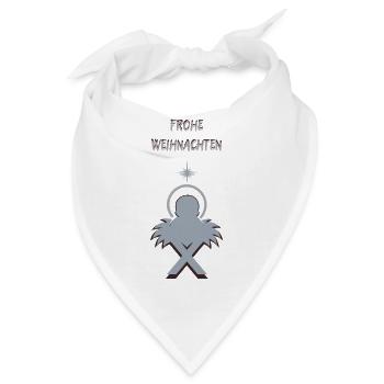 Jesus in der Krippe Frohe Weihnachten Text - Bandana - Weiß - Vorne