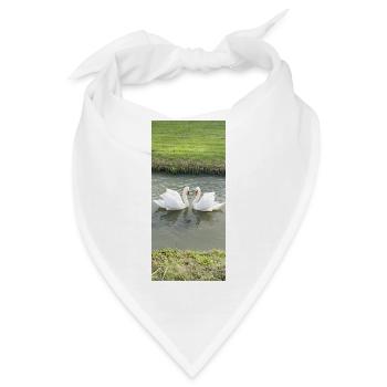 Schwäne am Wasser im Morgenlicht - Bandana - Weiß - Vorne