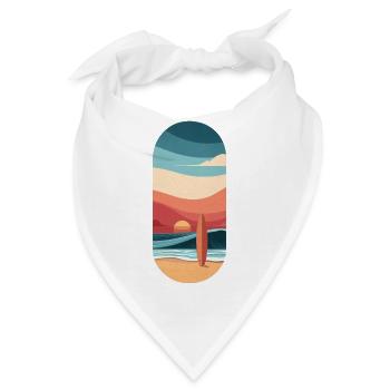 Brandung und Strand, Leidenschaftswellen bei Sonnenuntergang - Bandana - Weiß - Vorne