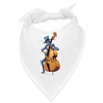 Blue Jazz-Bassmeister im Zylinder - Bandana - Weiß - Vorne