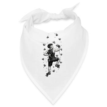 Kletterer mit Werkzeug am Fels - Bandana - Weiß - Vorne