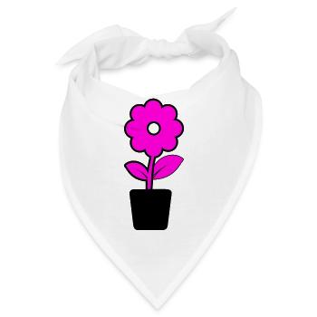 Blume - Bandana - Weiß - Vorne