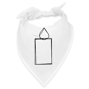 Kerze handgezeichnet - Bandana - Weiß - Vorne