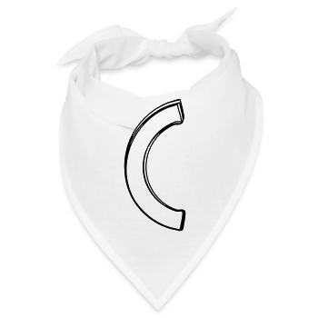 Runde Klammer handgezeichnet - Bandana - Weiß - Vorne