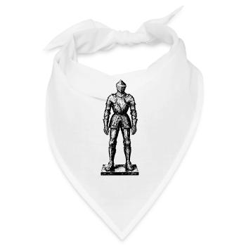 Mittelalterliche Ritterrüstung – Gravurstil - Bandana - Weiß - Vorne