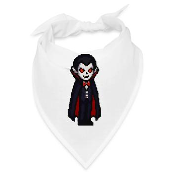 Vampirischer Cartoon Look mit Cape - Bandana - Weiß - Vorne