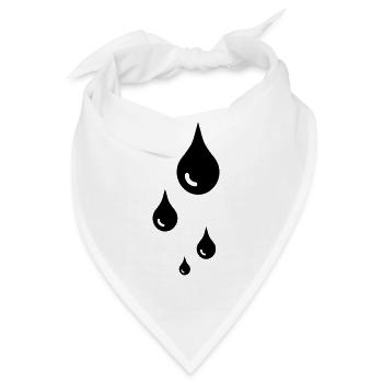 tropfen - Bandana - Weiß - Vorne