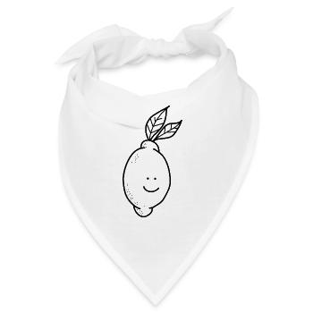 Zitrone Glücklich Gesund - Bandana - Weiß - Vorne