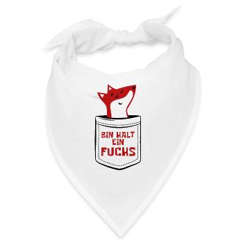 Mein Fuchs in der Tasche - Brusttasche Spruch - Bandana - Weiß - Vorne