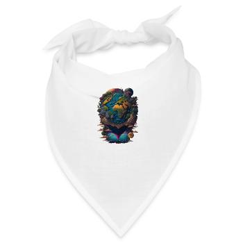 Planet Erde Welt Planeten Abstrakt - Bandana - Weiß - Vorne