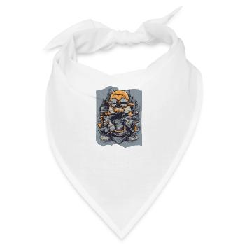 Skywise Schnurrhaare Aviator Tier Orange Grau Niedlich - Bandana - Weiß - Vorne