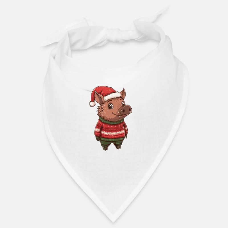 Cochon Noël Comique Sanglier Bandana