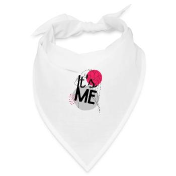 Abstraktes Liniendesign, IT'S ME, Frau mit Blumen - Bandana - Weiß - Vorne