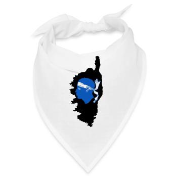 Corsica Insel Frankreich mit Piratenkopf Korsika - Bandana - Weiß - Vorne