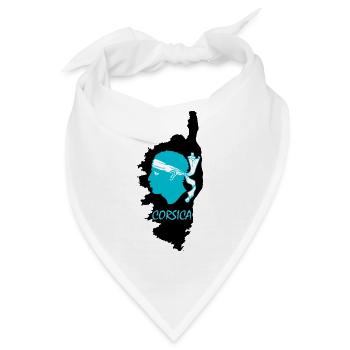 Corsica Insel Frankreich mit Piratenkopf Korsika - Bandana - Weiß - Vorne