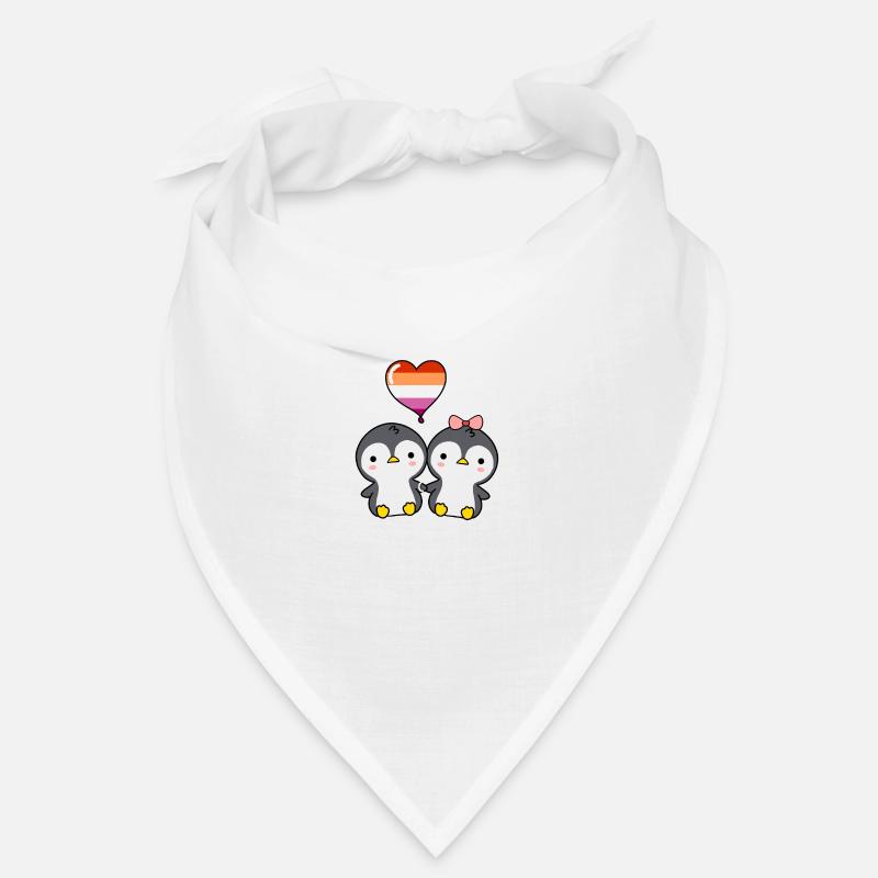 Pinguin-Paar Orange Pink Lesbian Pride Bandana