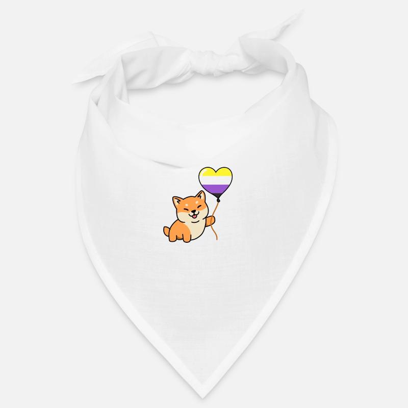 Shiba Inu Nonbinary Pride Ballon Nonbinary Pride - Bandana - Weiß