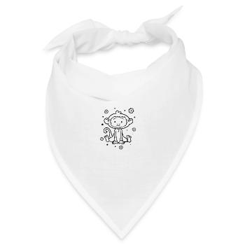 kleiner lustiger Baby Affe - Bandana - Weiß - Vorne